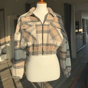 Zip up flannel jacket